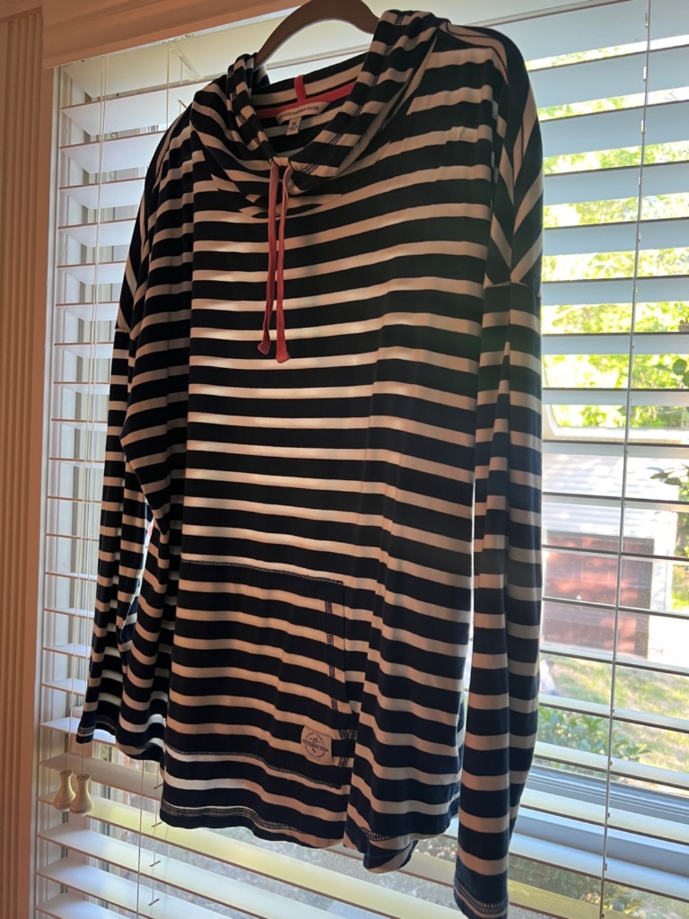 Southern Tide Navy and White Striped Hoodie